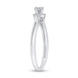 10kt White Gold Womens Round Diamond Solitaire Promise Ring 1/5 Cttw